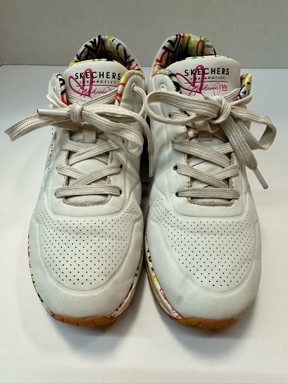 🫶 Skechers Street x JGoldcrown Uno Loving Love Hear White Sneakers #155506 Sz 9